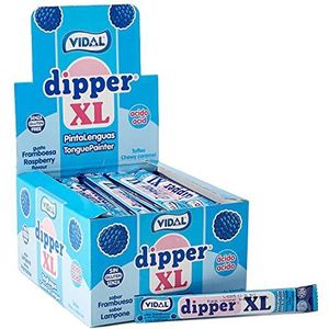 Vidal Dipper XL snoep kauwgom framboossmaak blauw 100 stuks