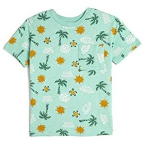 Koton Boys T-shirt met korte mouwen, ronde hals, katoen, zomerthema, Groen design (7d5), 4-5 Jaar