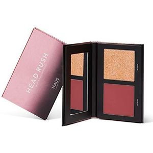 HAUS LABORATORIES By Lady Gaga: Head Rush Blush & Highlight Duo, mat, kleurecht rouge en lichtgevende highlighter, verschillende paletten, doseerbare gloed, veganistisch en dierproefvrij