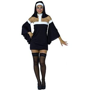 Ciao - Nonne Monaca sexy kostuum Burlesque carnaval dames zwart, wit, 25878