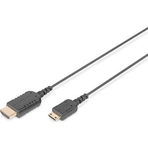 DIGITUS HDMI High Speed HighFlex aansluitkabel, Type-C-A - 2,0m, Ultra HD 4k/30Hz - compatibel met TV/beamer/monitor - vergulde contacten - zwart