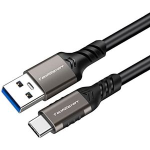 TechExpert USB-kabel A naar USB C 3.2 Gen2 maximale snelheid 10 Gbps opladen tot 60 W 20 V/3 A 1 meter (zwart)