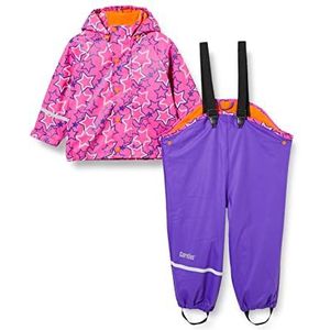 CareTec Girl's Rain Suit-Pu W. Fleece Regenjas en Kids Waterdichte Broek, paars (633), 18-24 Maanden
