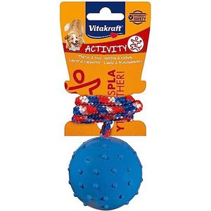 Vitakraft - Rubber bal speelgoed met touw voor honden