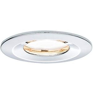 Paulmann 93883 inbouwarmatuur LED Coin platte inbouwspots Slanke plafondspot rond 6,8W chroom inbouwlamp, dimbaar, IP65 beschermd tegen waterstralen