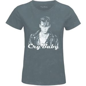 Cry Baby T-shirt voor dames, Grijs gewassen, L