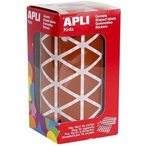APLI 11496 – driehoekige stickers op rol – kleur: bruin – afmetingen: 20 mm