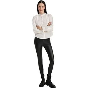 Springfield Leggingbroek met ledereffect, zwart, regular voor dames, Blanco Y Gris, 36