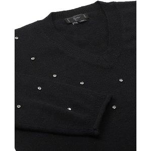faina Dames parels V-hals Fashion Knit ZWART Maat XS/S, zwart, XS
