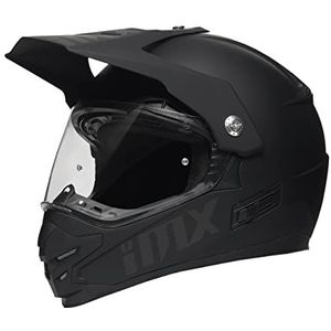 IMX RACING MXT-01 Offroad motorhelm, 2 schaalmaten en 3 EPS-maten, glas met uv-filter en zonneklep, uitneembare binnenvoering