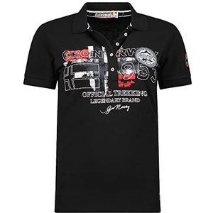 Geographical Norway Kerry Lady - Katoenen poloshirt voor dames met kraag - regular fit korte mouwen - T-shirt met ademende pasvorm voor dames, Zwart, L