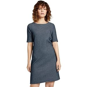 TOM TAILOR Dames Gestructureerde T-shirt-jurk 1024072, 26013 - Navy White Mini Structure, 42