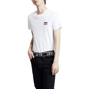Levi's 2-Pack Crewneck Graphic Tee T-shirt Mannen, Sportswear White/Mineral Black, L