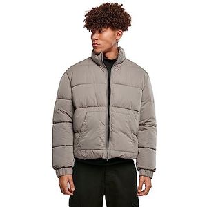 Urban Classics Heren winterjas Cropped Puffer Jacket korte snit, gewatteerd, met ritssluiting en opstaande kraag, maat S tot XXL, asphalt, M