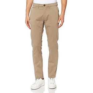 TOM TAILOR Mannen Tavis Slim Satijnen broek met biologisch katoen 1027829, 10941 - Coastal Fog Beige, 29W / 32L