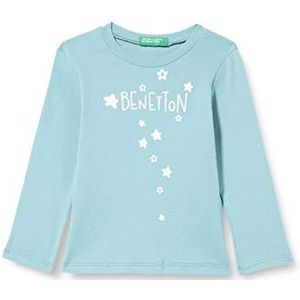 United Colors of Benetton T-shirt met lange mouwen voor meisjes en meisjes, poederblauw 33u, 1 jaar