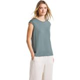 Street One Dames Shirt met gehaakte details in Blauw, in size: 34