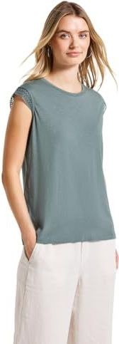 Street One Dames Shirt met gehaakte details in Blauw, in size: 34