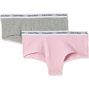 Calvin Klein Meisjes stringtanga's (verpakking van 2), meerkleurig (Grey Htr/Unique), 128/140 cm