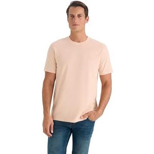 DeFacto Basic T-shirt voor heren, klassiek T-shirt voor mannen, Lt.pink, L