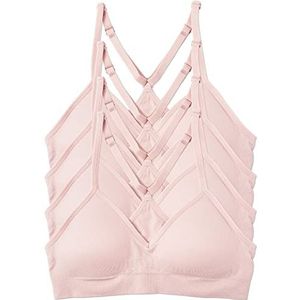 Kalon Dames Racerback Sport Bralette, Naadloos, Draadloze Comfort Beha, 4 stuks, XS