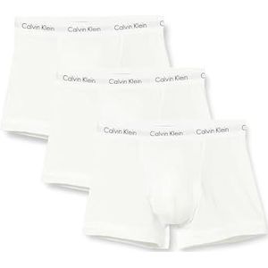 Calvin Klein heren Onderbroek 3P Trunk,Wit (Wit 100),S