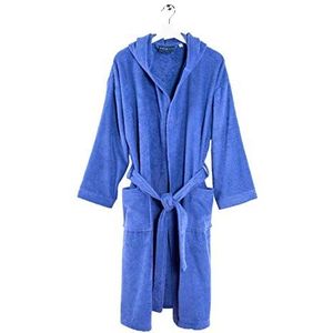 Caleffi 78246 katoen Minorca Junior badjas met capuchon voor 6-8 jaar, blauw