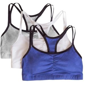 Fruit of the Loom Sportbeha voor dames, 3 stuks, Navy Heather/Wit/Grijs, 70