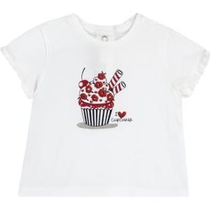Chicco T-shirt van katoen met korte mouwen voor meisjes, Wit, 6 Maanden