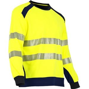 LMA Workwear 9207 CLARTE goed zichtbaar T-shirt met lange mouwen, maat 3XL, fluorescerend geel/donkerblauw
