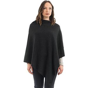 Dalle Piane Cashmere - Poncho van gemengd kasjmier - Made in Italy - Dames, Kleur: Antraciet