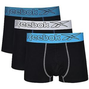 Reebok Boxershorts voor heren, Zwart/Aqua/Puur Grijs/Steely Blauw Wb, M