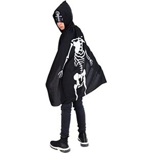 Rubies Superheroe skeletset voor jongens en meisjes, cape en masker, officiële Halloween, carnaval en verjaardag
