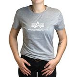 Alpha Industries New Basic T T-shirt voor dames Greyheather/White