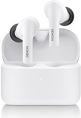Denon Draadloze Oordopjes In-ear, Bluetooth Oortjes, Noise cancelling oordopjes met Soundmaster-tuning en tot 18 uur batterijduur - AH-C630W - Wit