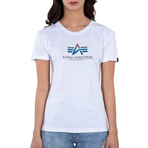 Alpha Industries New Basic T Regenboog Refl. print T-shirt voor dames White