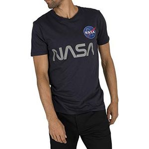 Alpha Industries NASA Reflecterend T Shirt voor Mannen Rep.Blue