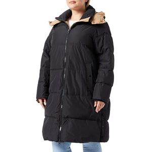 VERO MODA CURVE Dames VMCDIANE Coat CUR gewatteerde jas, zwart/detail: tijgeroog, 50, Zwart/Detail: tijgeroog, 50