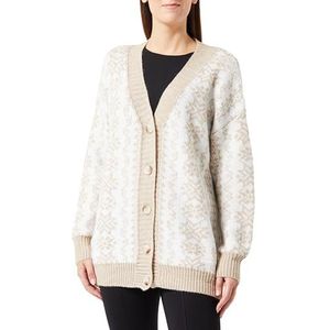 Colina Oversize cardigan voor dames, beige-crème, XS/S