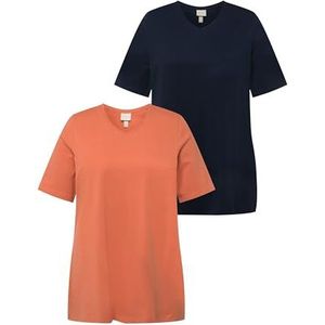 Ulla Popken T-shirt voor dames, koraalrood, 42-44