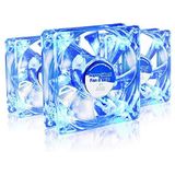 AABCOOLING Super Silent Fan 8 Blue LED - Silent and Efficient 80mm Fan with 4 Anti-vibration Pads, PC Quiet Fan, PC Fan, Blue LED, Cooling Fan - Value Pack 3 Pieces 13,9 dB(A)