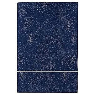 Essix Belle Étoile plat laken, katoen-satijn, 180 x 290 cm, nachtblauw