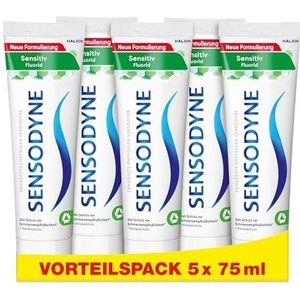 Tandpasta - Sensodyne Sensitive Fluoride, dagelijkse tandpasta ter bescherming tegen cariës, bij pijngevoelige tanden, 75 ml
