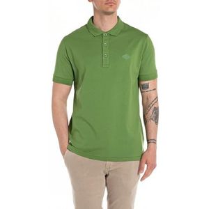 Replay Poloshirt voor heren, korte mouwen, van katoen, 830 Combat Green, L