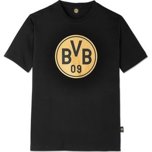 BVB Gold Edition: Exclusief zwart T-shirt met luxe gouden logo Gr. XL - Made in Europe, zwart, XL