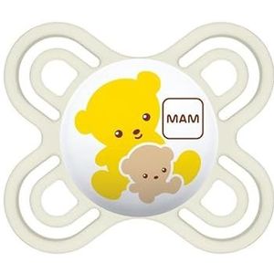 MAM Perfect Start Fopspeen voor pasgeborenen, van siliconen met fopspeen, 0-2 maanden, neutraal