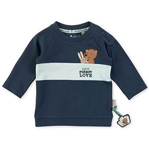 Sigikid Baby-jongens shirt met lange mouwen van biologisch katoen T-shirt, donkerblauw/lichtblauw, 62
