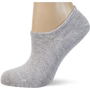 Nur Die Bamboe-sneakersokken, bijzonder zacht, onzichtbaar, korte sokken, antislip, siliconen op de hiel voor dames, lichtgrijs., 32-34