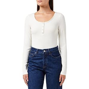 TOM TAILOR Denim Dames Shirt met lange mouwen met knopen 1032829, 10348 - Gardenia White, XL