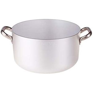 Pentole Agnelli Professionele aluminium 3 mm saucepot met 2 roestvrijstalen handgrepen, 32,5 liter